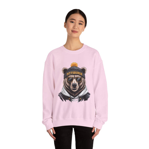 Pittsburgh Game Day Bear - Heavy Blend™ Crewneck Sweatshirt Sweatshirt - YinzerShop