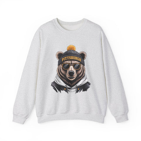 Pittsburgh Game Day Bear - Heavy Blend™ Crewneck Sweatshirt Sweatshirt - YinzerShop