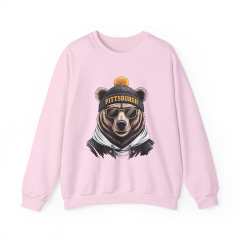 Pittsburgh Game Day Bear - Heavy Blend™ Crewneck Sweatshirt Sweatshirt - YinzerShop