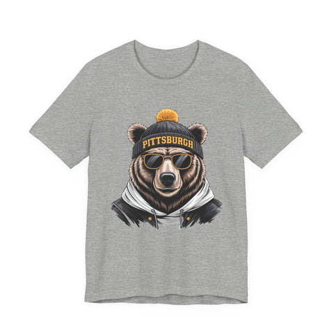 Pittsburgh Game Day Bear - Unisex Jersey Short Sleeve Tee T-Shirt - YinzerShop