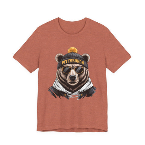 Pittsburgh Game Day Bear - Unisex Jersey Short Sleeve Tee T-Shirt - YinzerShop