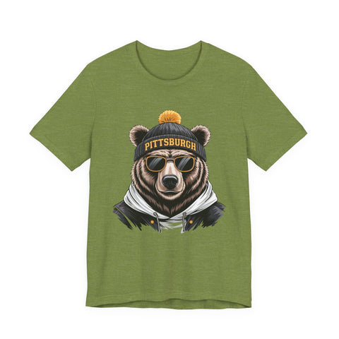 Pittsburgh Game Day Bear - Unisex Jersey Short Sleeve Tee T-Shirt - YinzerShop