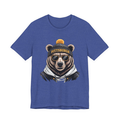 Pittsburgh Game Day Bear - Unisex Jersey Short Sleeve Tee T-Shirt - YinzerShop