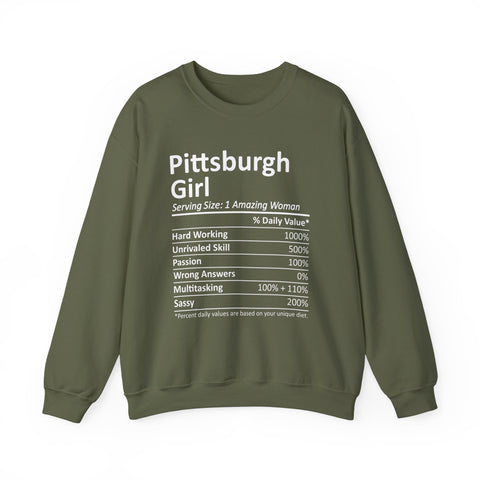 Pittsburgh Girl Ingredients - Heavy Blend™ Crewneck Sweatshirt Sweatshirt - YinzerShop