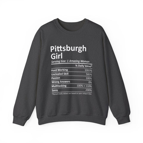 Pittsburgh Girl Ingredients - Heavy Blend™ Crewneck Sweatshirt Sweatshirt - YinzerShop
