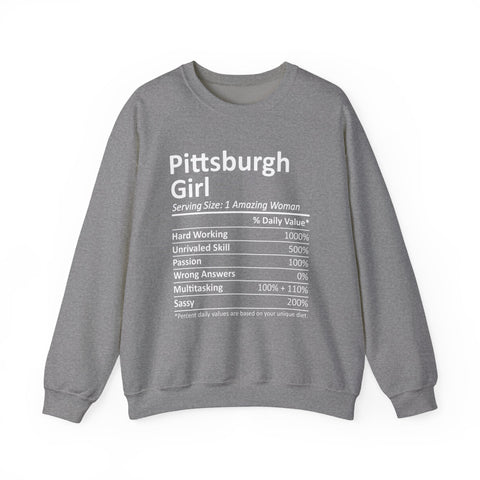 Pittsburgh Girl Ingredients - Heavy Blend™ Crewneck Sweatshirt Sweatshirt - YinzerShop