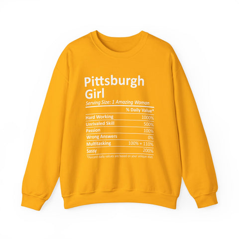 Pittsburgh Girl Ingredients - Heavy Blend™ Crewneck Sweatshirt Sweatshirt - YinzerShop