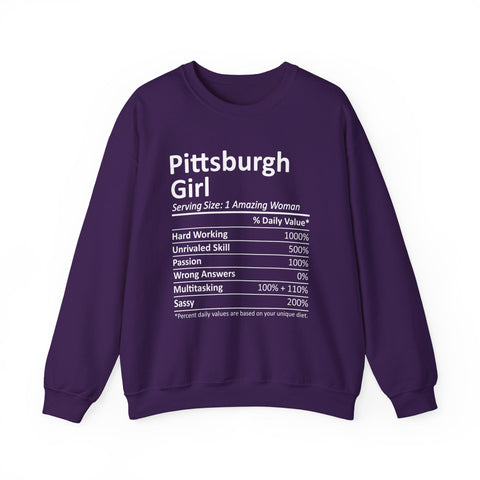 Pittsburgh Girl Ingredients - Heavy Blend™ Crewneck Sweatshirt Sweatshirt - YinzerShop
