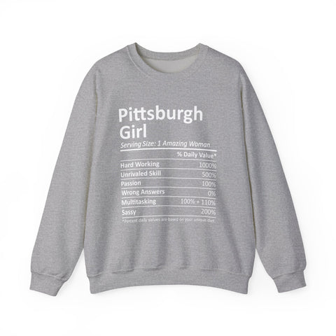 Pittsburgh Girl Ingredients - Heavy Blend™ Crewneck Sweatshirt Sweatshirt - YinzerShop