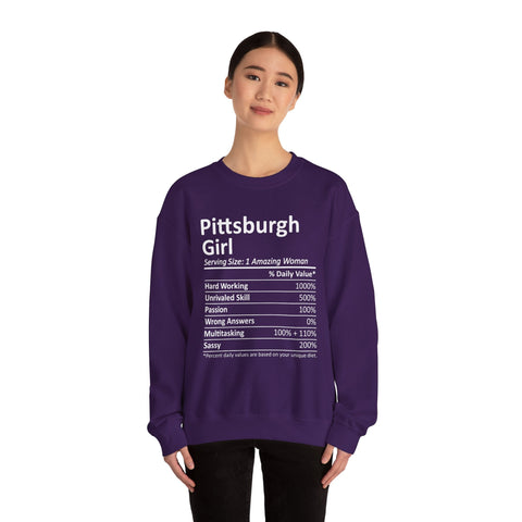 Pittsburgh Girl Ingredients - Heavy Blend™ Crewneck Sweatshirt Sweatshirt - YinzerShop