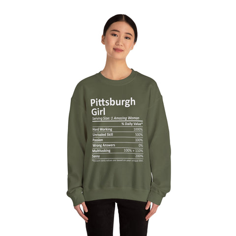 Pittsburgh Girl Ingredients - Heavy Blend™ Crewneck Sweatshirt Sweatshirt - YinzerShop