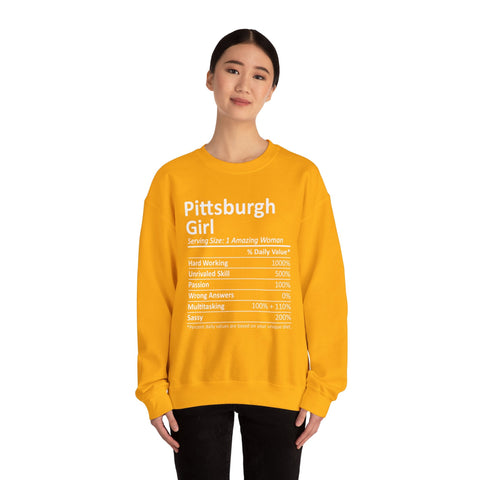Pittsburgh Girl Ingredients - Heavy Blend™ Crewneck Sweatshirt Sweatshirt - YinzerShop