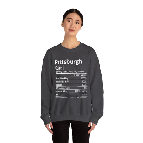 Pittsburgh Girl Ingredients - Heavy Blend™ Crewneck Sweatshirt Sweatshirt - YinzerShop