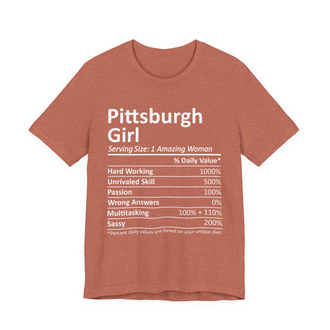 Pittsburgh Girl Ingredients - Unisex Jersey Short Sleeve Tee T-Shirt - YinzerShop