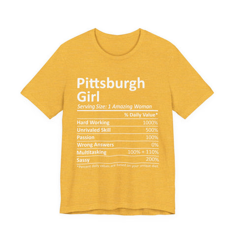 Pittsburgh Girl Ingredients - Unisex Jersey Short Sleeve Tee T-Shirt - YinzerShop