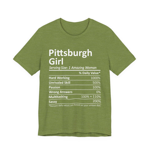 Pittsburgh Girl Ingredients - Unisex Jersey Short Sleeve Tee T-Shirt - YinzerShop