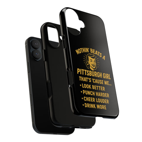 Pittsburgh Girl Phone Case – “Nothin’ Beats a Pittsburgh Girl” Retro Graphic Phone Case - YinzerShop