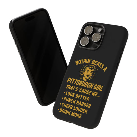 Pittsburgh Girl Phone Case – “Nothin’ Beats a Pittsburgh Girl” Retro Graphic Phone Case - YinzerShop