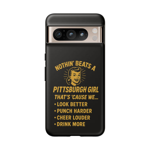Pittsburgh Girl Phone Case – “Nothin’ Beats a Pittsburgh Girl” Retro Graphic Phone Case - YinzerShop