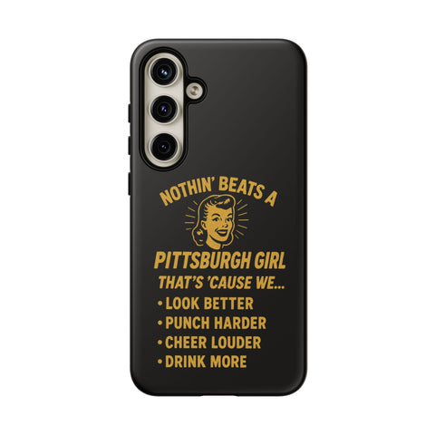 Pittsburgh Girl Phone Case – “Nothin’ Beats a Pittsburgh Girl” Retro Graphic Phone Case - YinzerShop