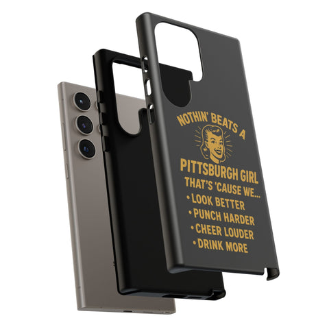 Pittsburgh Girl Phone Case – “Nothin’ Beats a Pittsburgh Girl” Retro Graphic Phone Case - YinzerShop