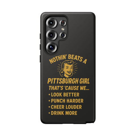 Pittsburgh Girl Phone Case – “Nothin’ Beats a Pittsburgh Girl” Retro Graphic Phone Case - YinzerShop