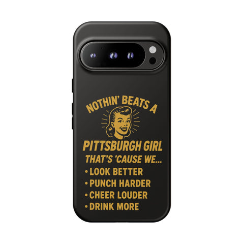 Pittsburgh Girl Phone Case – “Nothin’ Beats a Pittsburgh Girl” Retro Graphic Phone Case - YinzerShop