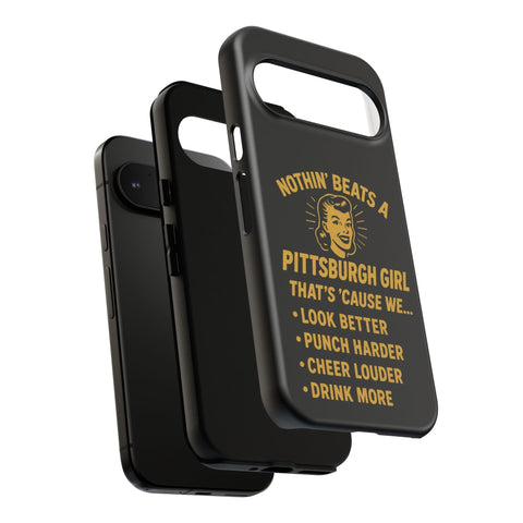 Pittsburgh Girl Phone Case – “Nothin’ Beats a Pittsburgh Girl” Retro Graphic Phone Case - YinzerShop