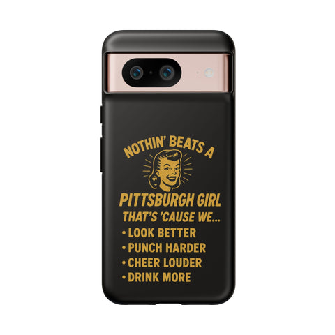 Pittsburgh Girl Phone Case – “Nothin’ Beats a Pittsburgh Girl” Retro Graphic Phone Case - YinzerShop