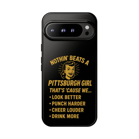 Pittsburgh Girl Phone Case – “Nothin’ Beats a Pittsburgh Girl” Retro Graphic Phone Case - YinzerShop