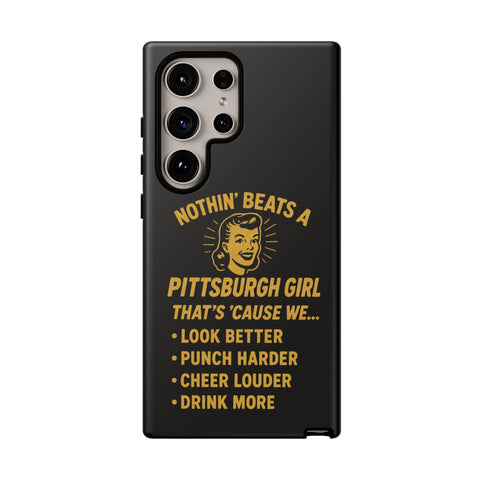 Pittsburgh Girl Phone Case – “Nothin’ Beats a Pittsburgh Girl” Retro Graphic Phone Case - YinzerShop