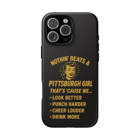 Pittsburgh Girl Phone Case – “Nothin’ Beats a Pittsburgh Girl” Retro Graphic Phone Case - YinzerShop