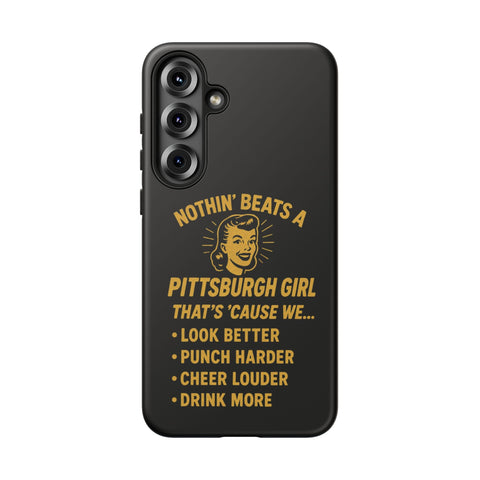 Pittsburgh Girl Phone Case – “Nothin’ Beats a Pittsburgh Girl” Retro Graphic Phone Case - YinzerShop