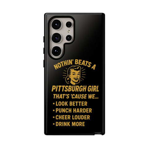 Pittsburgh Girl Phone Case – “Nothin’ Beats a Pittsburgh Girl” Retro Graphic Phone Case - YinzerShop