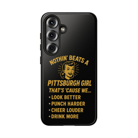Pittsburgh Girl Phone Case – “Nothin’ Beats a Pittsburgh Girl” Retro Graphic Phone Case - YinzerShop