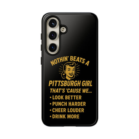 Pittsburgh Girl Phone Case – “Nothin’ Beats a Pittsburgh Girl” Retro Graphic Phone Case - YinzerShop