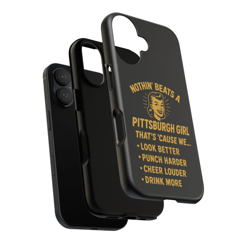 Pittsburgh Girl Phone Case – “Nothin’ Beats a Pittsburgh Girl” Retro Graphic Phone Case - YinzerShop