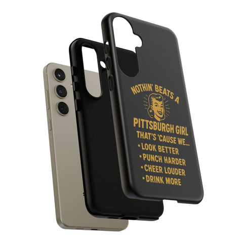 Pittsburgh Girl Phone Case – “Nothin’ Beats a Pittsburgh Girl” Retro Graphic Phone Case - YinzerShop