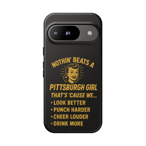 Pittsburgh Girl Phone Case – “Nothin’ Beats a Pittsburgh Girl” Retro Graphic Phone Case - YinzerShop