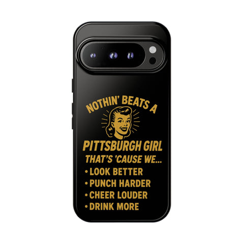 Pittsburgh Girl Phone Case – “Nothin’ Beats a Pittsburgh Girl” Retro Graphic Phone Case - YinzerShop