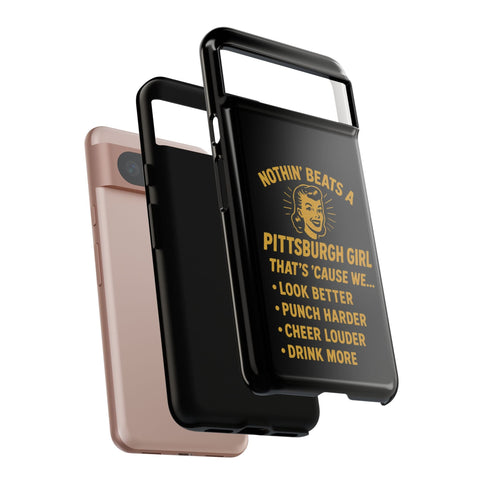 Pittsburgh Girl Phone Case – “Nothin’ Beats a Pittsburgh Girl” Retro Graphic Phone Case - YinzerShop