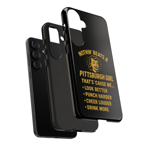 Pittsburgh Girl Phone Case – “Nothin’ Beats a Pittsburgh Girl” Retro Graphic Phone Case - YinzerShop
