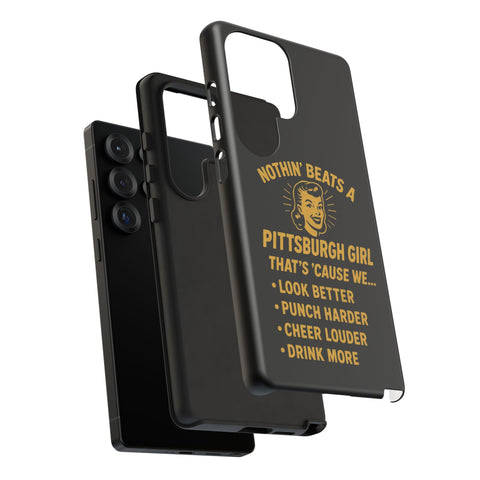 Pittsburgh Girl Phone Case – “Nothin’ Beats a Pittsburgh Girl” Retro Graphic Phone Case - YinzerShop