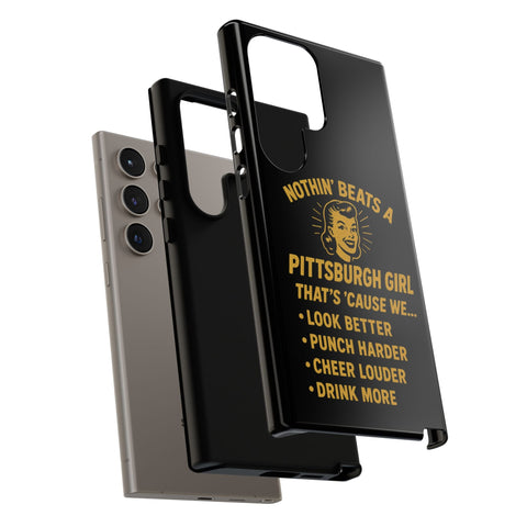 Pittsburgh Girl Phone Case – “Nothin’ Beats a Pittsburgh Girl” Retro Graphic Phone Case - YinzerShop