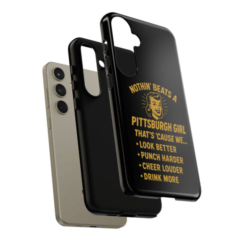 Pittsburgh Girl Phone Case – “Nothin’ Beats a Pittsburgh Girl” Retro Graphic Phone Case - YinzerShop
