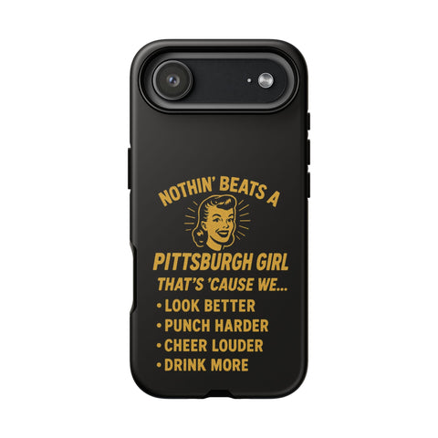 Pittsburgh Girl Phone Case – “Nothin’ Beats a Pittsburgh Girl” Retro Graphic Phone Case - YinzerShop