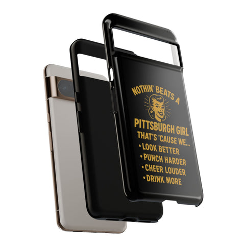 Pittsburgh Girl Phone Case – “Nothin’ Beats a Pittsburgh Girl” Retro Graphic Phone Case - YinzerShop