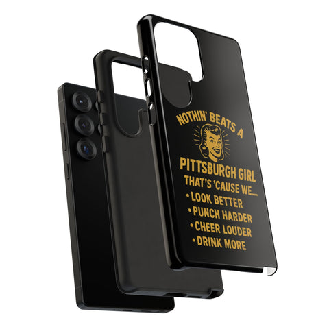 Pittsburgh Girl Phone Case – “Nothin’ Beats a Pittsburgh Girl” Retro Graphic Phone Case - YinzerShop