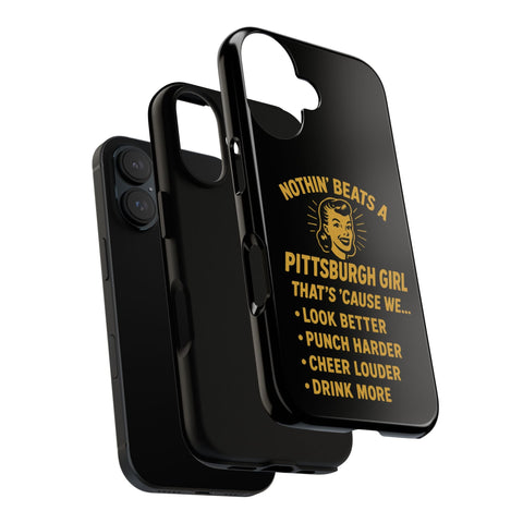 Pittsburgh Girl Phone Case – “Nothin’ Beats a Pittsburgh Girl” Retro Graphic Phone Case - YinzerShop