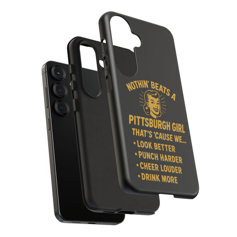 Pittsburgh Girl Phone Case – “Nothin’ Beats a Pittsburgh Girl” Retro Graphic Phone Case - YinzerShop
